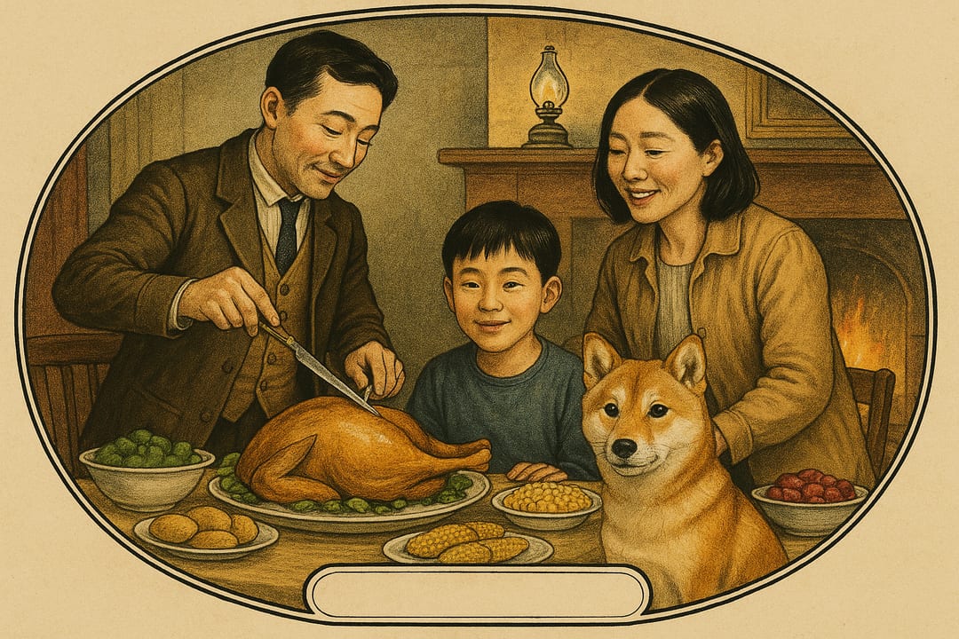 Carving the Bird — The carving moment at the head of the table — a Currier & Ives print, hand-coloured.