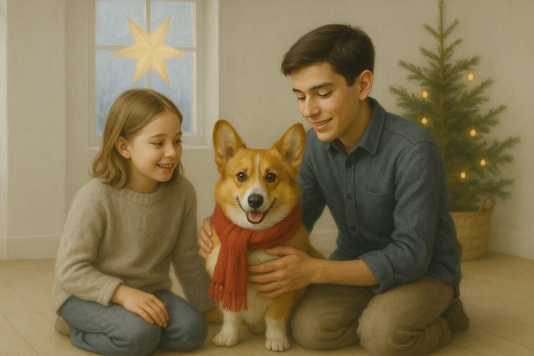 Nordic Minimal — Pale wood, one paper star, snow light — the contemporary Scandinavian Christmas.